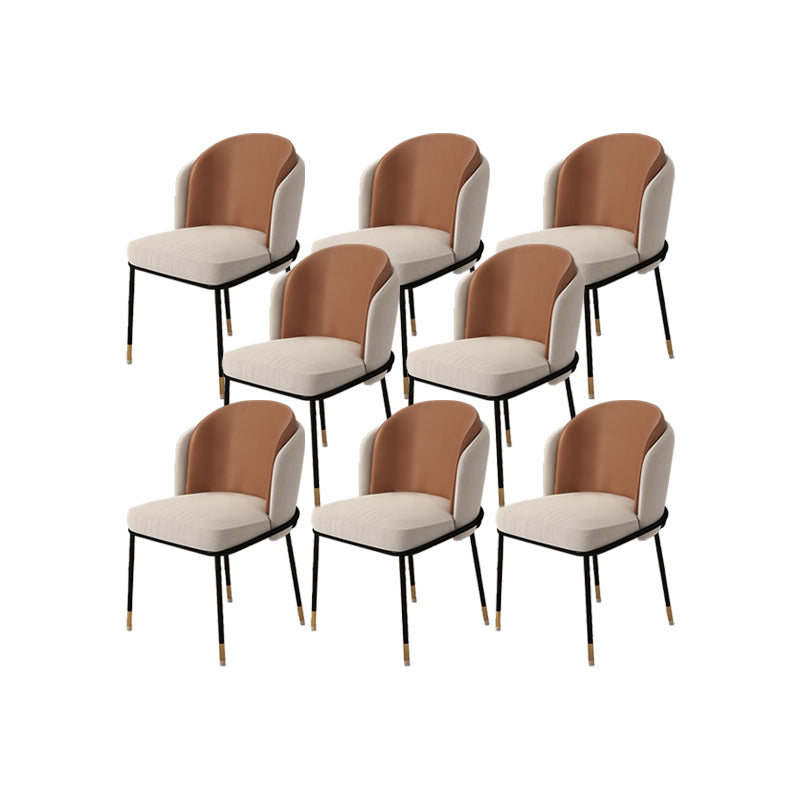 Upholstered Side Chair Modern Style Open Back Armless Chair for Dining Room Coffee 8 Piece Set Clearhalo 'Dining Chairs' 'Dining Tables & Seating' 'dining_chair' 'furn' 'furn_dining_chair' 'Furniture' 'Kitchen & Dining Furniture' 7193638