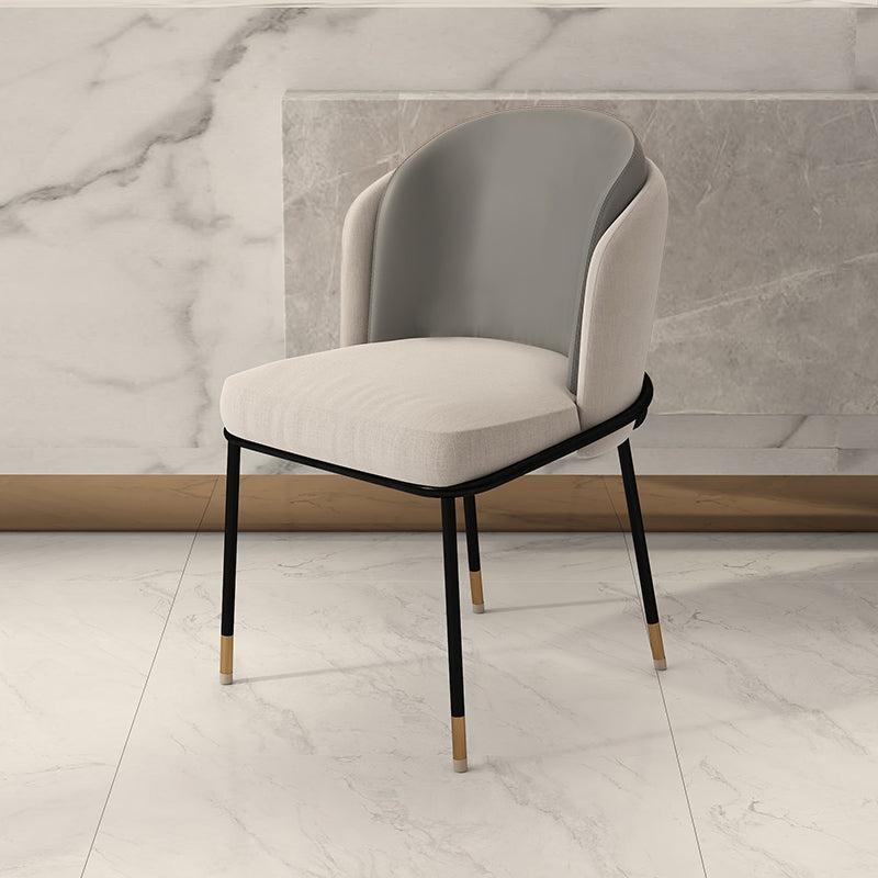 Upholstered Side Chair Modern Style Open Back Armless Chair for Dining Room Grey 1 Piece Clearhalo 'Dining Chairs' 'Dining Tables & Seating' 'dining_chair' 'furn' 'furn_dining_chair' 'Furniture' 'Kitchen & Dining Furniture' 7193639