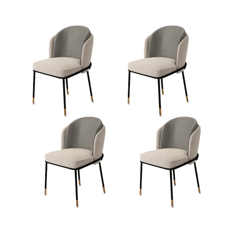 Upholstered Side Chair Modern Style Open Back Armless Chair for Dining Room Grey 4 Piece Set Clearhalo 'Dining Chairs' 'Dining Tables & Seating' 'dining_chair' 'furn' 'furn_dining_chair' 'Furniture' 'Kitchen & Dining Furniture' 7193641