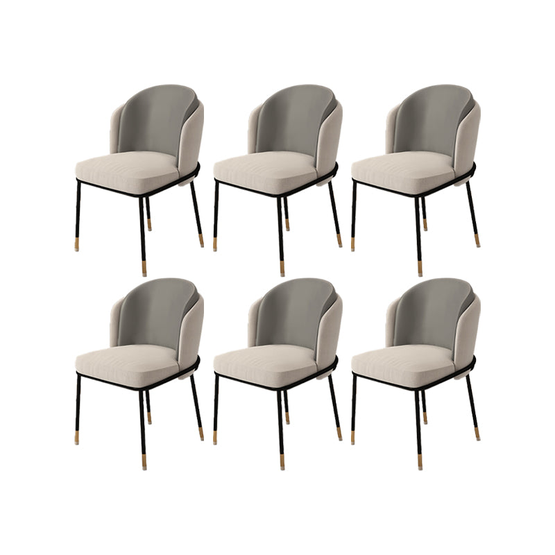 Upholstered Side Chair Modern Style Open Back Armless Chair for Dining Room Grey 6 Piece Set Clearhalo 'Dining Chairs' 'Dining Tables & Seating' 'dining_chair' 'furn' 'furn_dining_chair' 'Furniture' 'Kitchen & Dining Furniture' 7193642