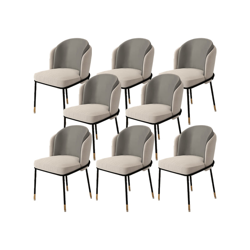 Upholstered Side Chair Modern Style Open Back Armless Chair for Dining Room Grey 8 Piece Set Clearhalo 'Dining Chairs' 'Dining Tables & Seating' 'dining_chair' 'furn' 'furn_dining_chair' 'Furniture' 'Kitchen & Dining Furniture' 7193643