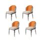 Upholstered Side Chair Modern Style Open Back Armless Chair for Dining Room Orange 4 Piece Set Clearhalo 'Dining Chairs' 'Dining Tables & Seating' 'dining_chair' 'furn' 'furn_dining_chair' 'Furniture' 'Kitchen & Dining Furniture' 7193646
