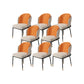 Upholstered Side Chair Modern Style Open Back Armless Chair for Dining Room Orange 8 Piece Set Clearhalo 'Dining Chairs' 'Dining Tables & Seating' 'dining_chair' 'furn' 'furn_dining_chair' 'Furniture' 'Kitchen & Dining Furniture' 7193648