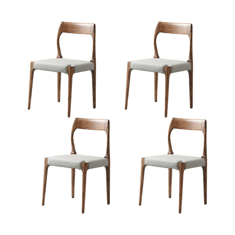 Contemporary Solid Wood Armless Chair Home Upholstered Dining Chair
