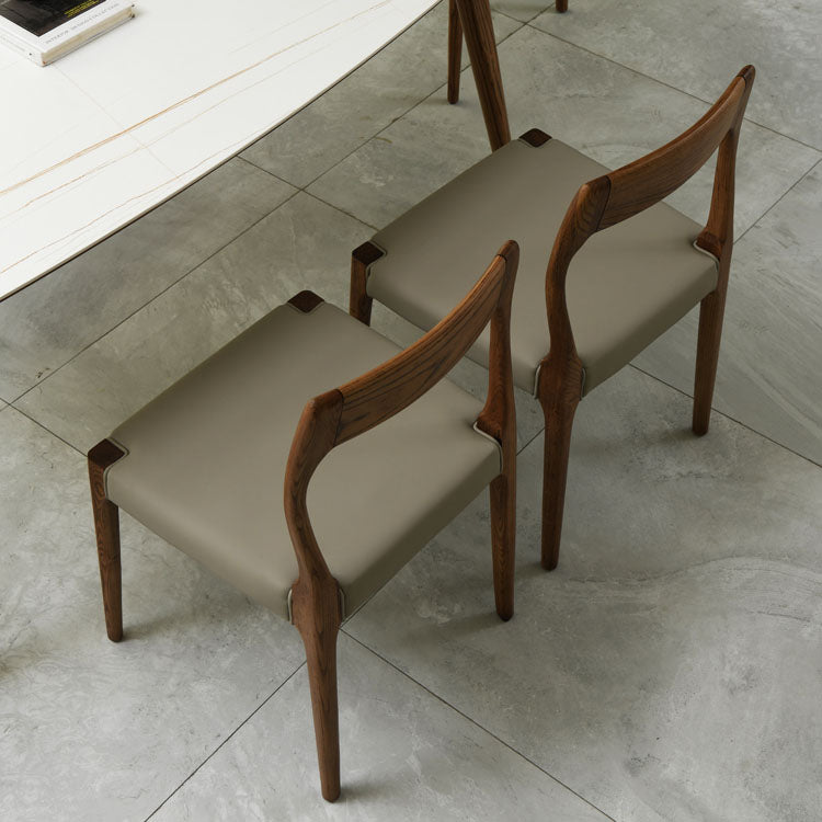 Contemporary Solid Wood Armless Chair Home Upholstered Dining Chair