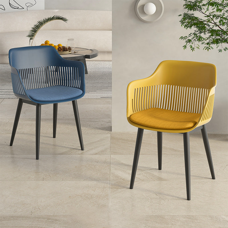 Plastic Arm Chair Modern Style Open Back Chair for Dining Room