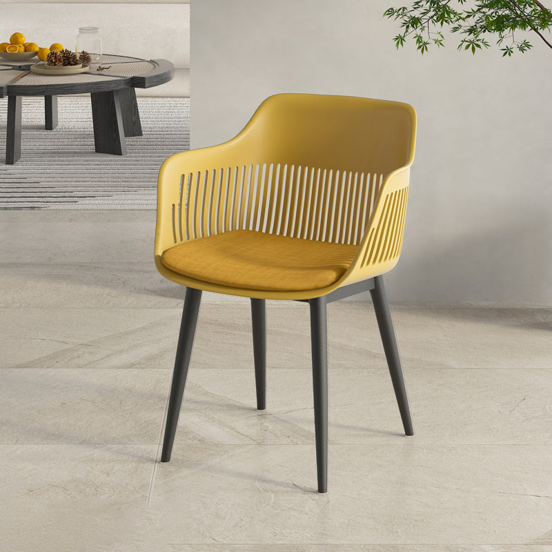 Plastic Arm Chair Modern Style Open Back Chair for Dining Room