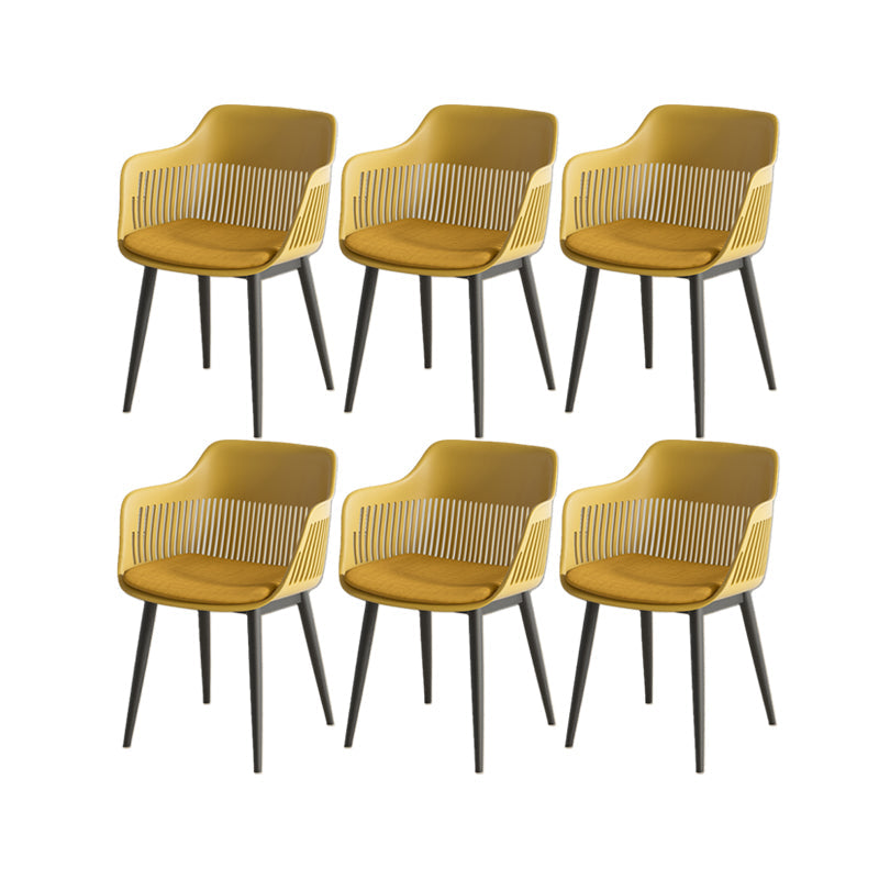 Plastic Arm Chair Modern Style Open Back Chair for Dining Room