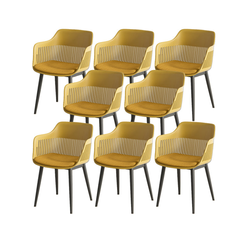 Plastic Arm Chair Modern Style Open Back Chair for Dining Room