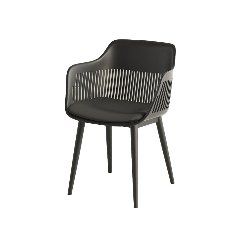Plastic Arm Chair Modern Style Open Back Chair for Dining Room