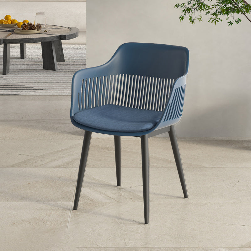 Plastic Arm Chair Modern Style Open Back Chair for Dining Room