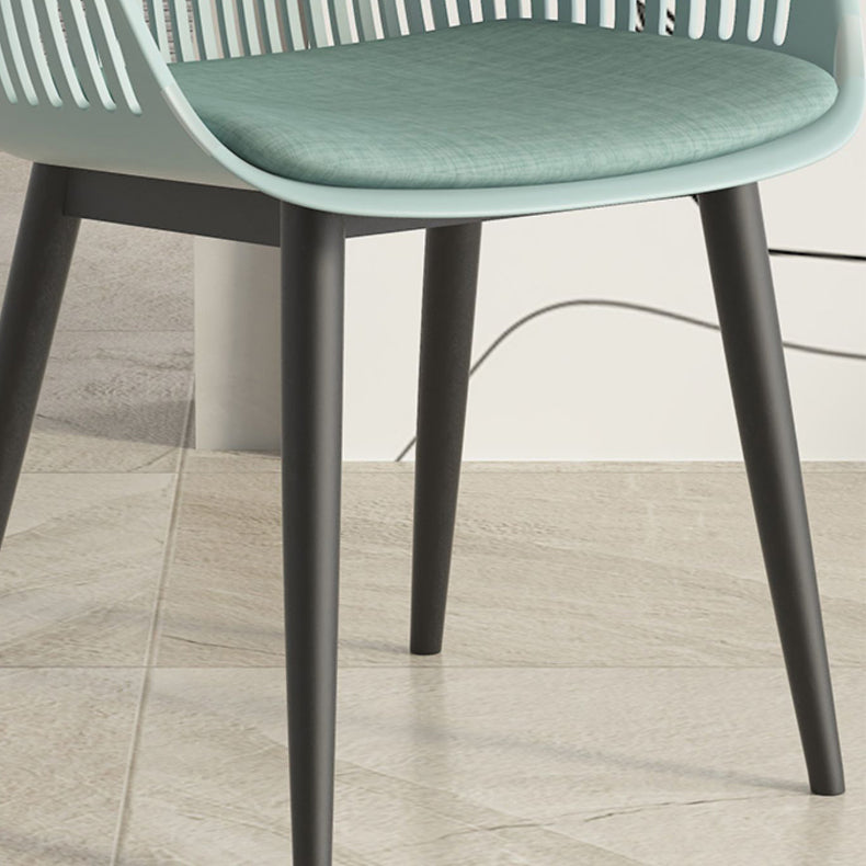 Plastic Arm Chair Modern Style Open Back Chair for Dining Room