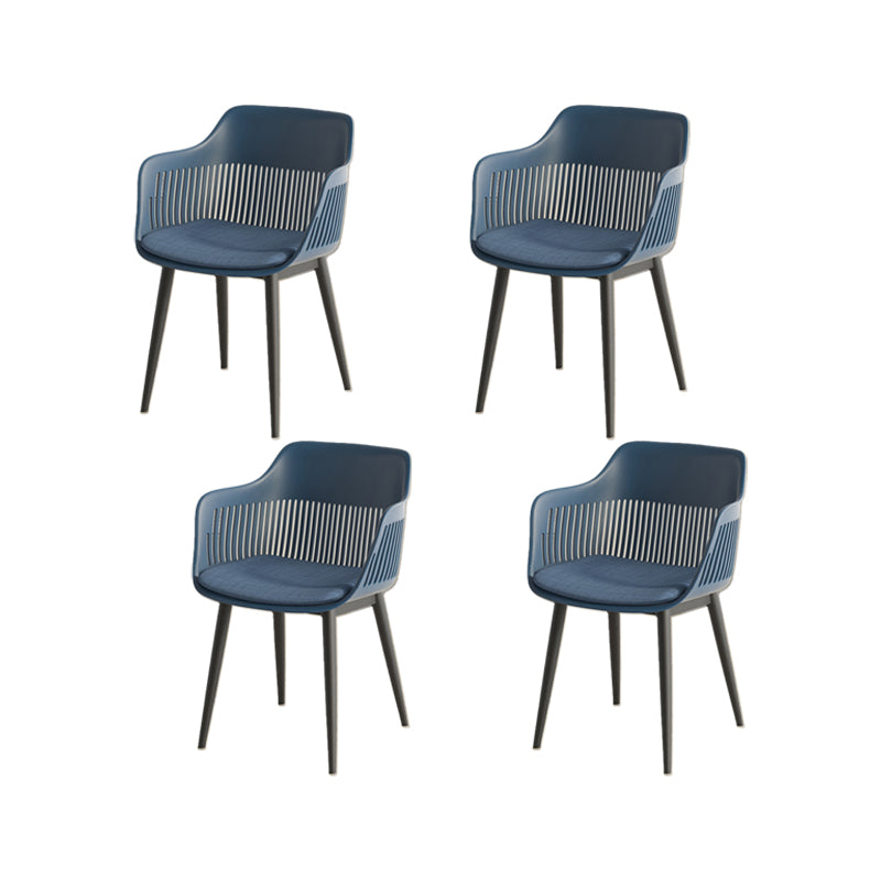 Plastic Arm Chair Modern Style Open Back Chair for Dining Room