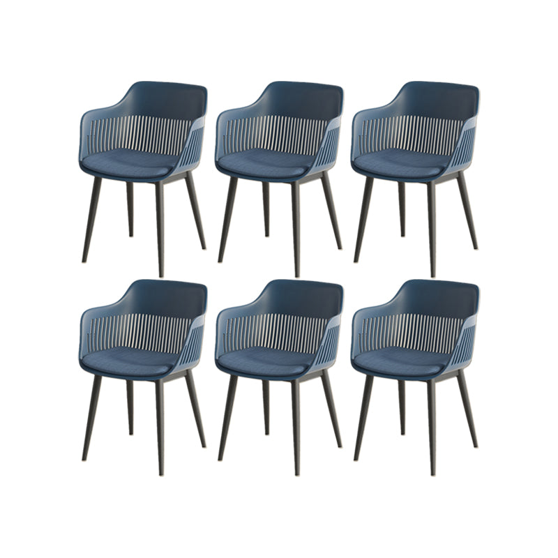 Plastic Arm Chair Modern Style Open Back Chair for Dining Room