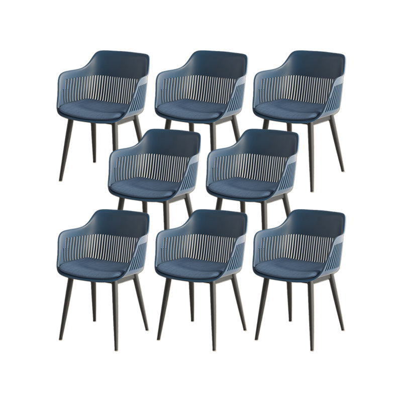 Plastic Arm Chair Modern Style Open Back Chair for Dining Room