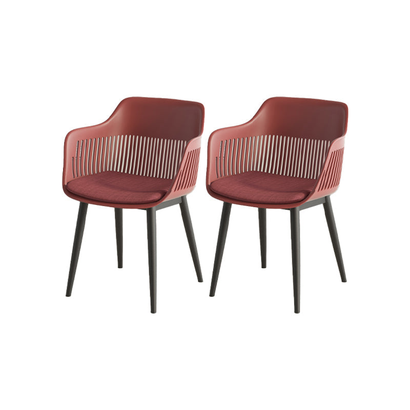 Plastic Arm Chair Modern Style Open Back Chair for Dining Room