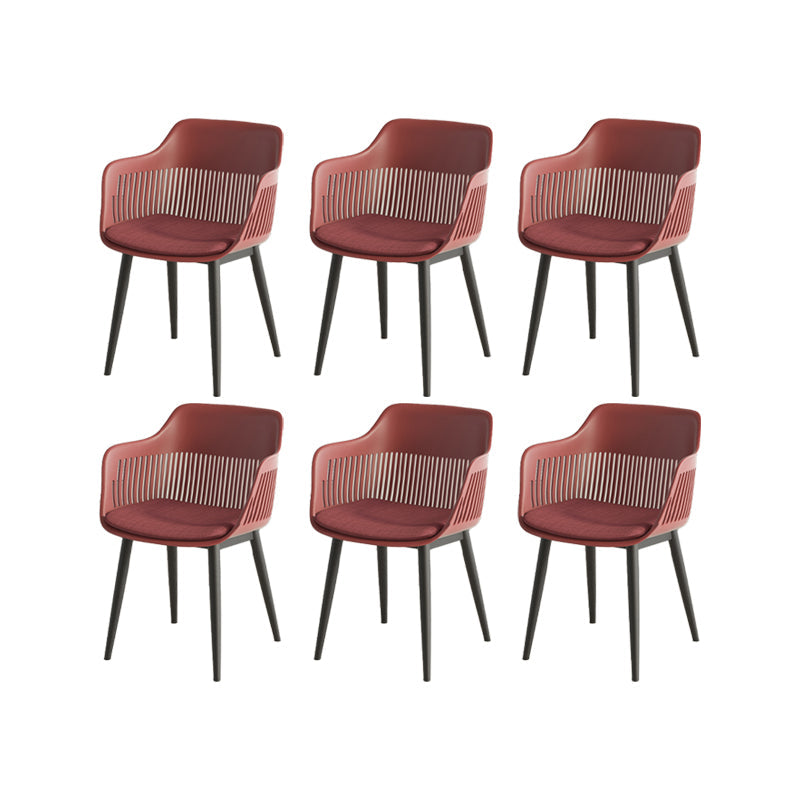 Plastic Arm Chair Modern Style Open Back Chair for Dining Room