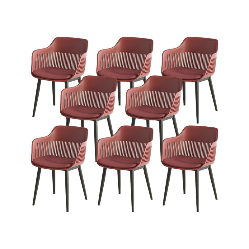Plastic Arm Chair Modern Style Open Back Chair for Dining Room