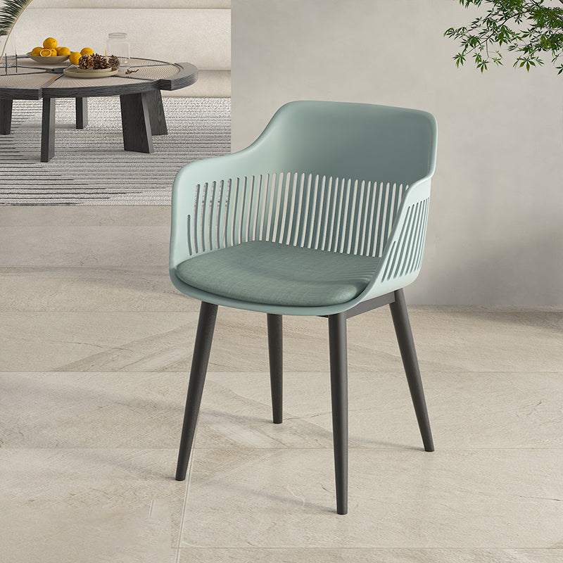 Plastic Arm Chair Modern Style Open Back Chair for Dining Room