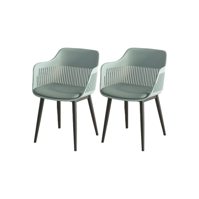 Plastic Arm Chair Modern Style Open Back Chair for Dining Room
