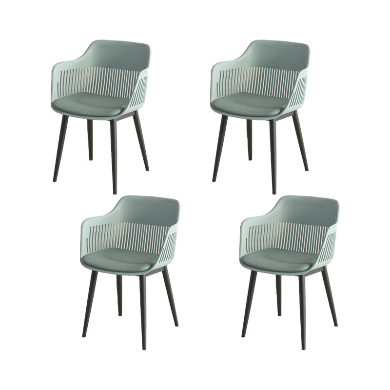 Plastic Arm Chair Modern Style Open Back Chair for Dining Room