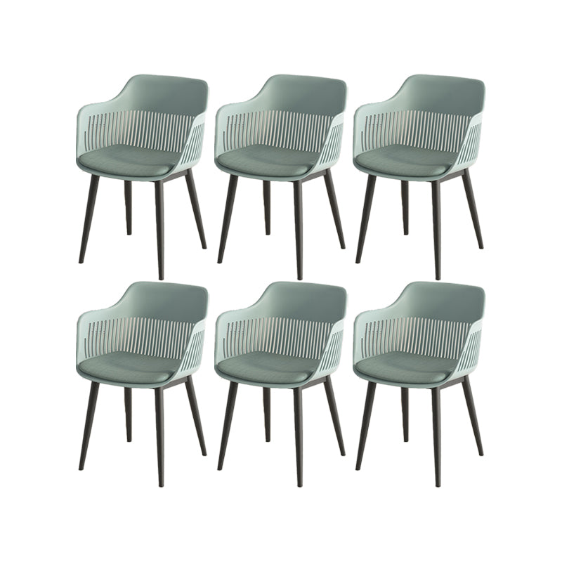 Plastic Arm Chair Modern Style Open Back Chair for Dining Room