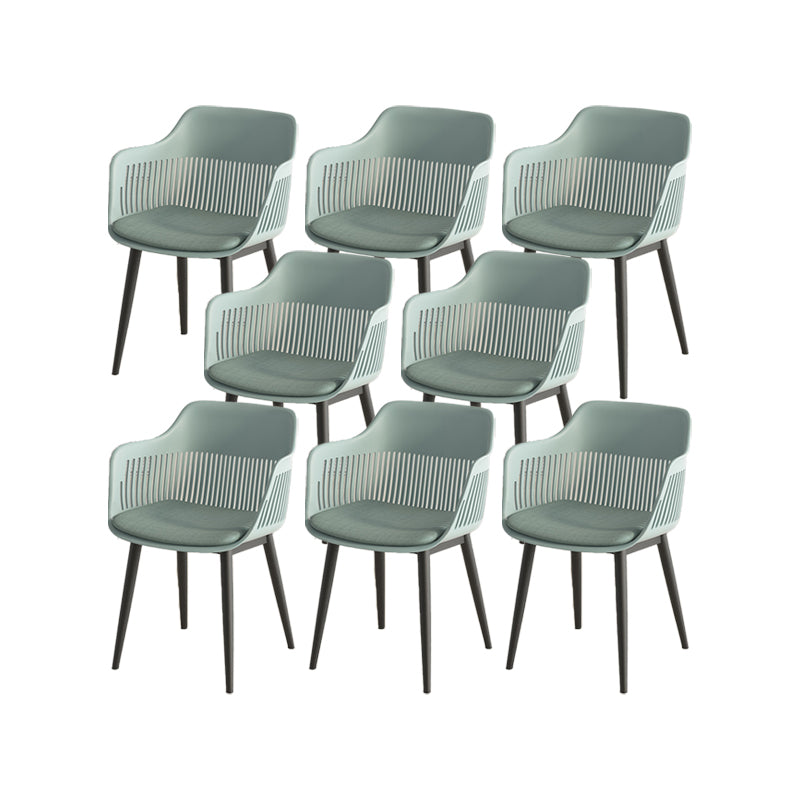 Plastic Arm Chair Modern Style Open Back Chair for Dining Room