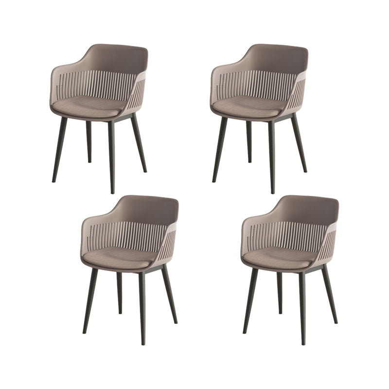 Plastic Arm Chair Modern Style Open Back Chair for Dining Room