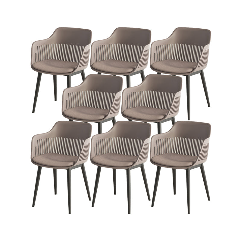 Plastic Arm Chair Modern Style Open Back Chair for Dining Room