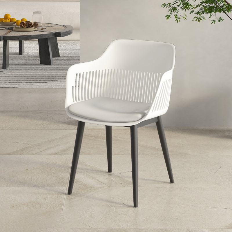 Plastic Arm Chair Modern Style Open Back Chair for Dining Room