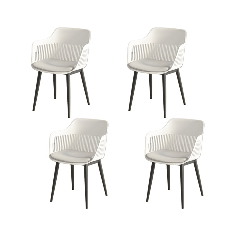 Plastic Arm Chair Modern Style Open Back Chair for Dining Room