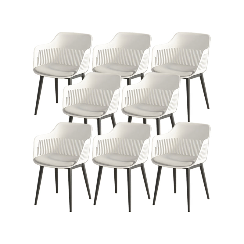 Plastic Arm Chair Modern Style Open Back Chair for Dining Room