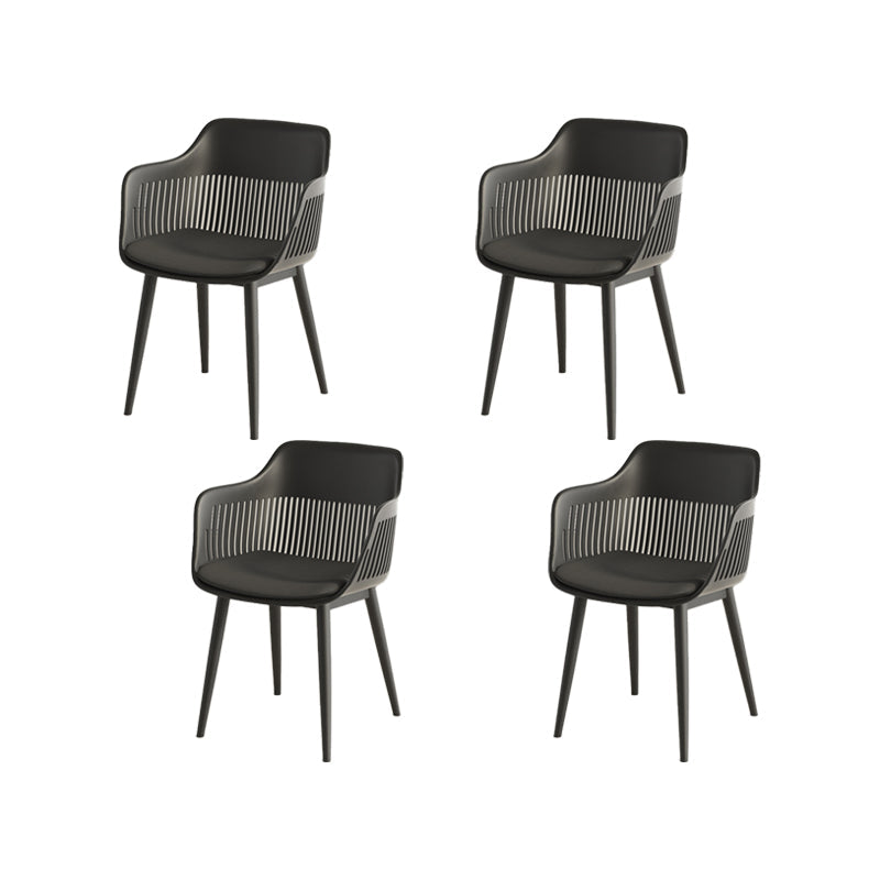 Plastic Arm Chair Modern Style Open Back Chair for Dining Room