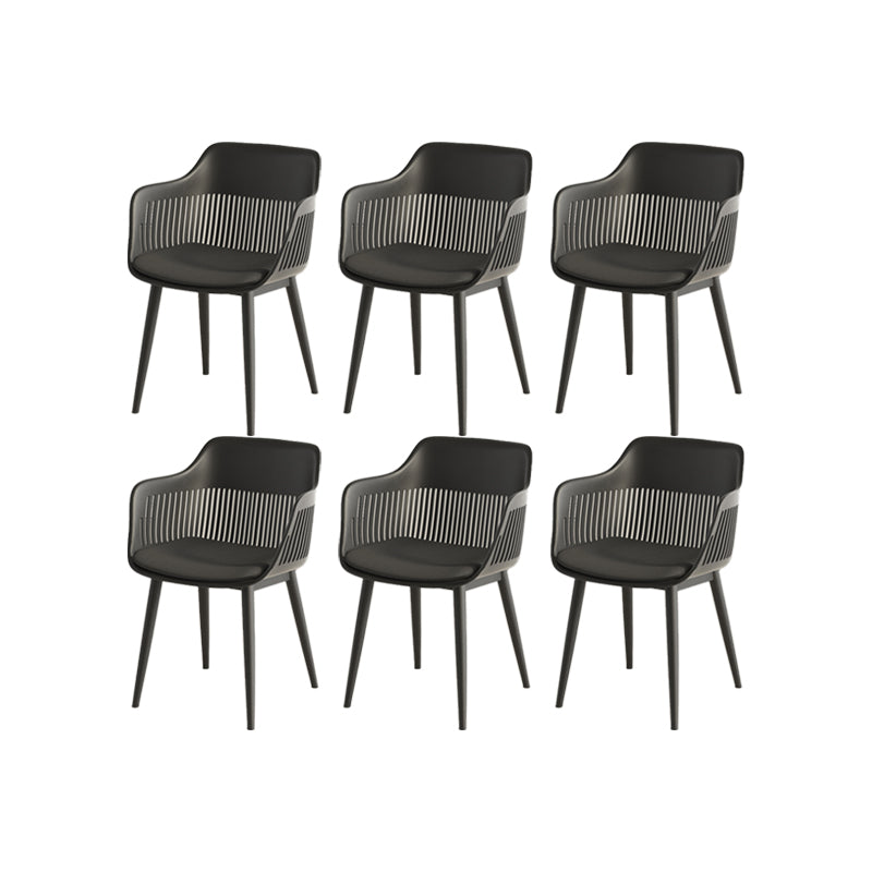 Plastic Arm Chair Modern Style Open Back Chair for Dining Room