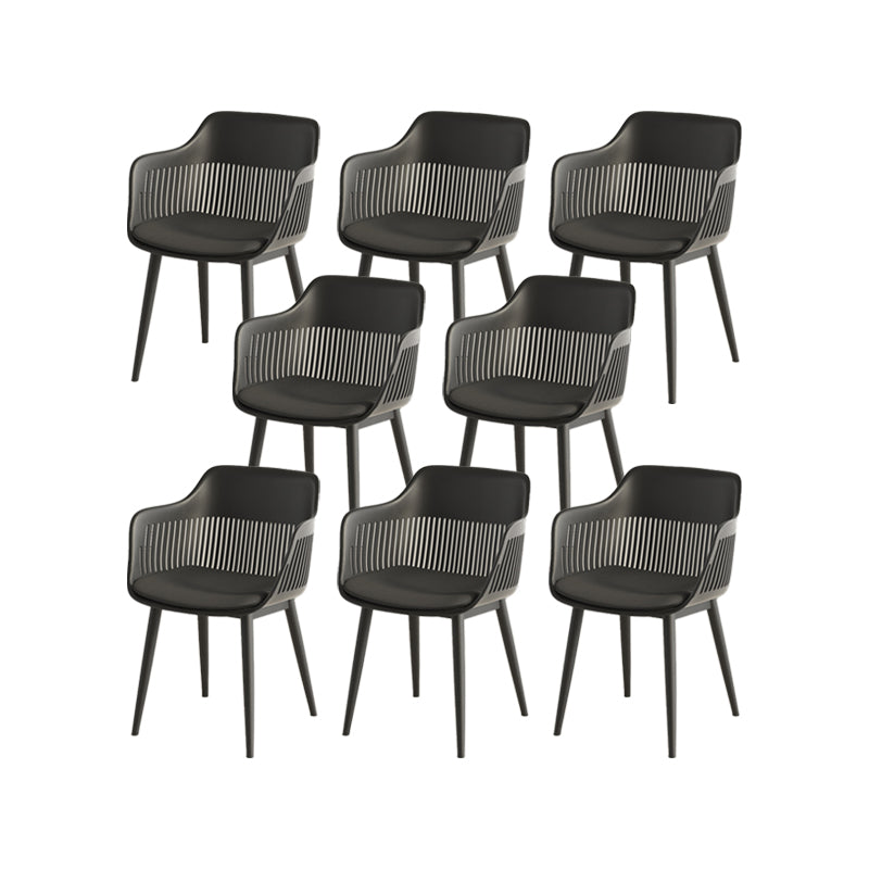 Plastic Arm Chair Modern Style Open Back Chair for Dining Room