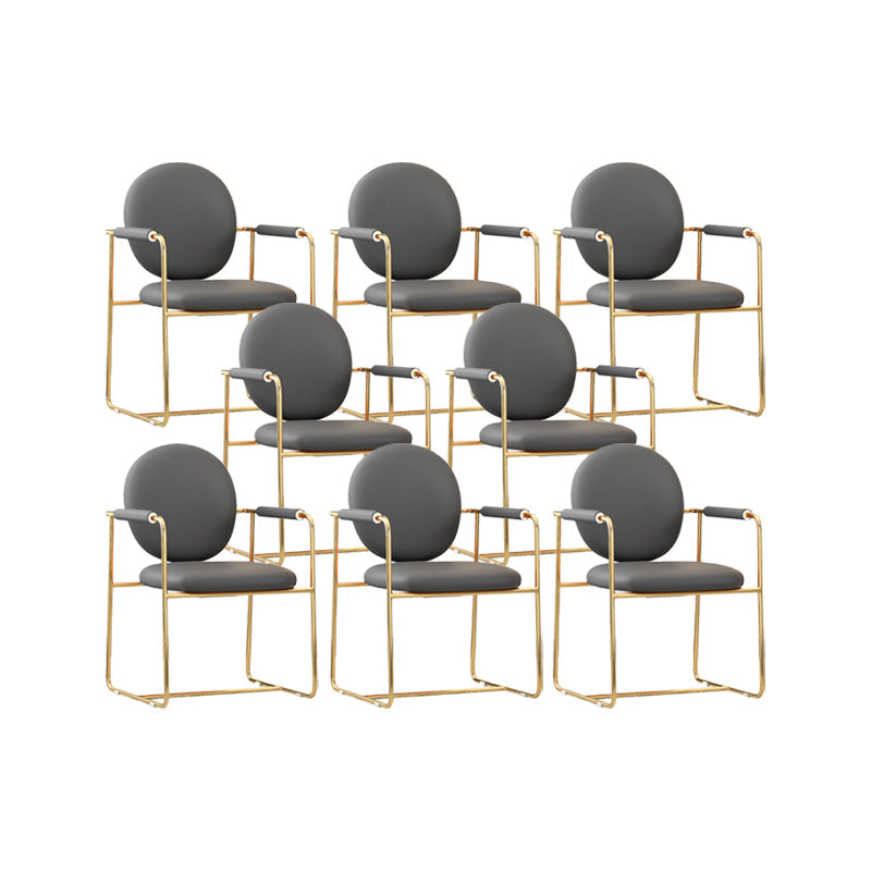 Industrial Kitchen Dining Chairs King Louis Back Arm Chair with Gold Base