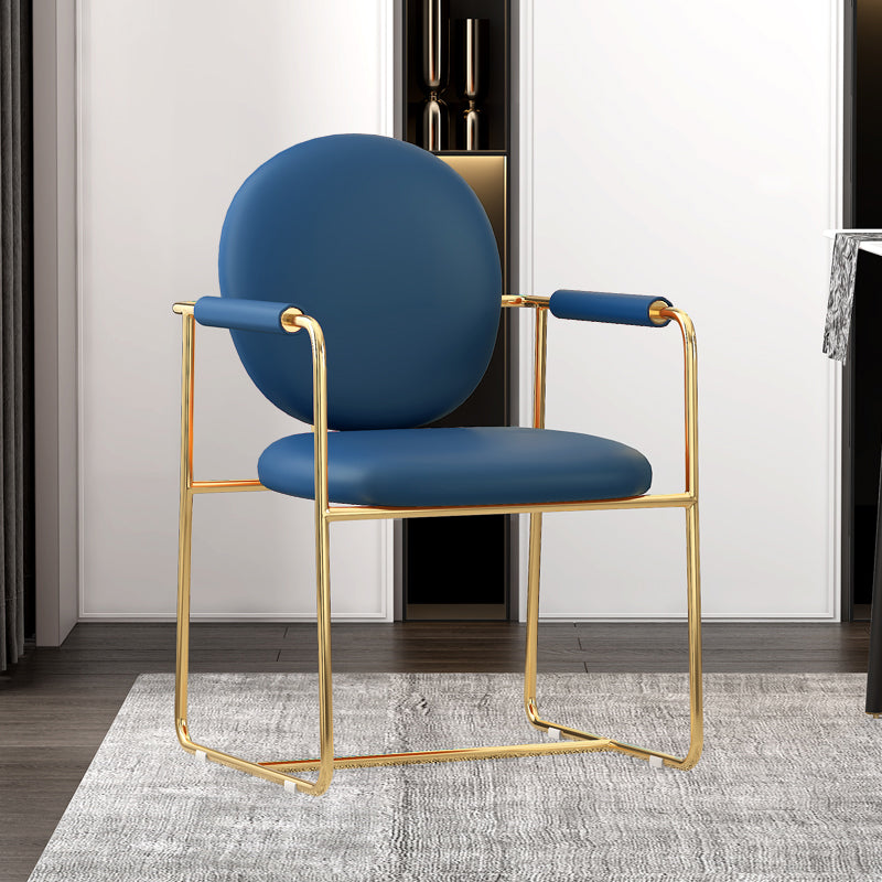 Industrial Kitchen Dining Chairs King Louis Back Arm Chair with Gold Base