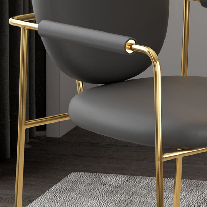 Industrial Kitchen Dining Chairs King Louis Back Arm Chair with Gold Base