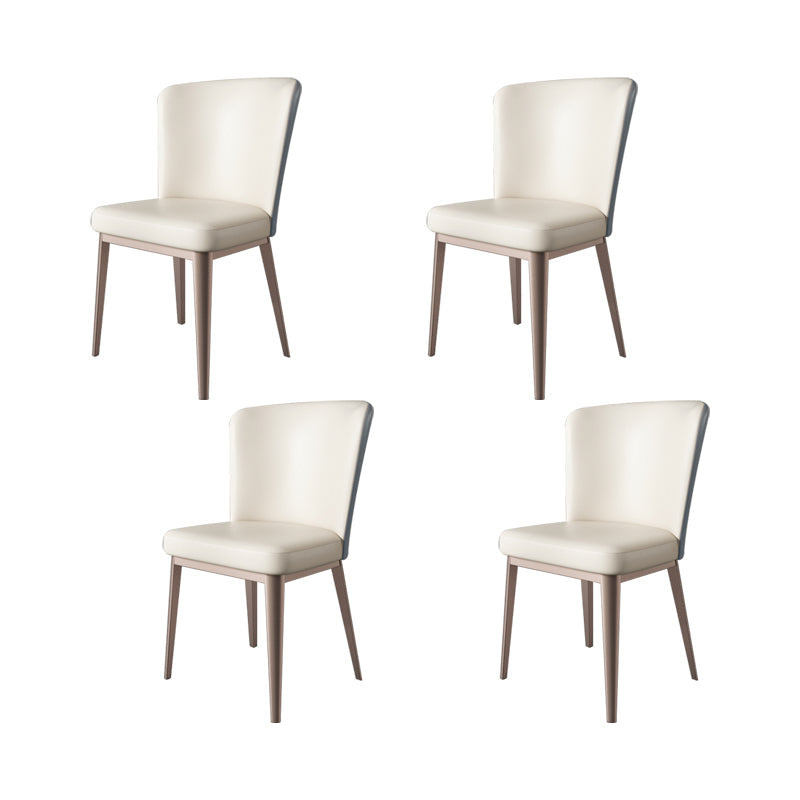 Faux Leather Side Chairs Modern Parsons Armless Chair for Dining Room