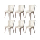 Faux Leather Side Chairs Modern Parsons Armless Chair for Dining Room