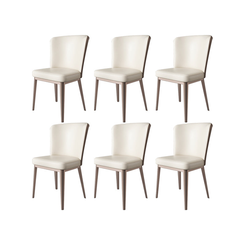 Faux Leather Side Chairs Modern Parsons Armless Chair for Dining Room