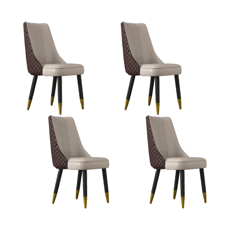 工業スタイルのダイニングチェアフェイクレザーキッチンの椅子と木製の脚