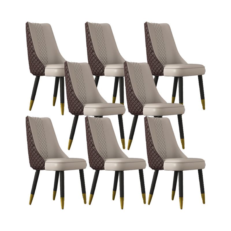 工業スタイルのダイニングチェアフェイクレザーキッチンの椅子と木製の脚