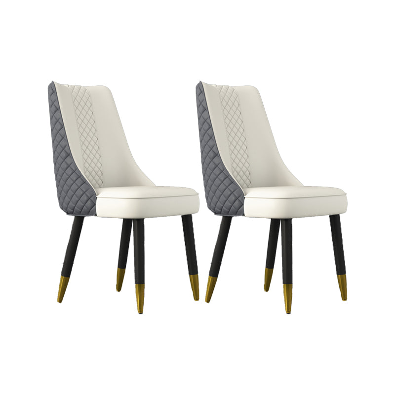 工業スタイルのダイニングチェアフェイクレザーキッチンの椅子と木製の脚