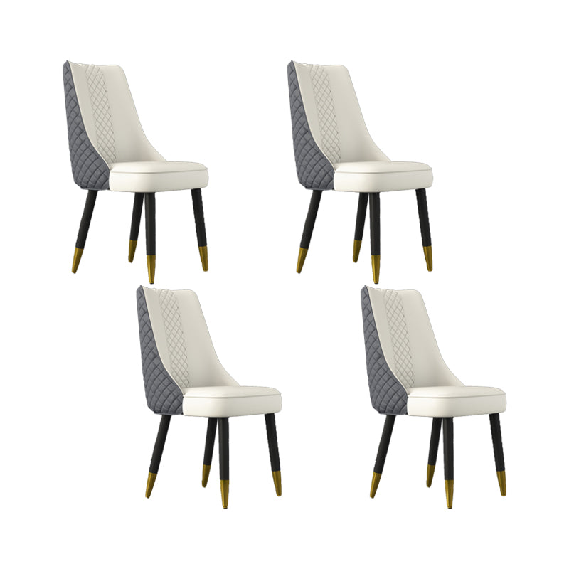 工業スタイルのダイニングチェアフェイクレザーキッチンの椅子と木製の脚