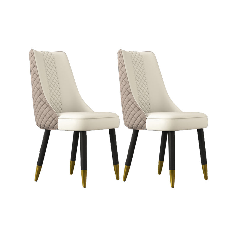 工業スタイルのダイニングチェアフェイクレザーキッチンの椅子と木製の脚