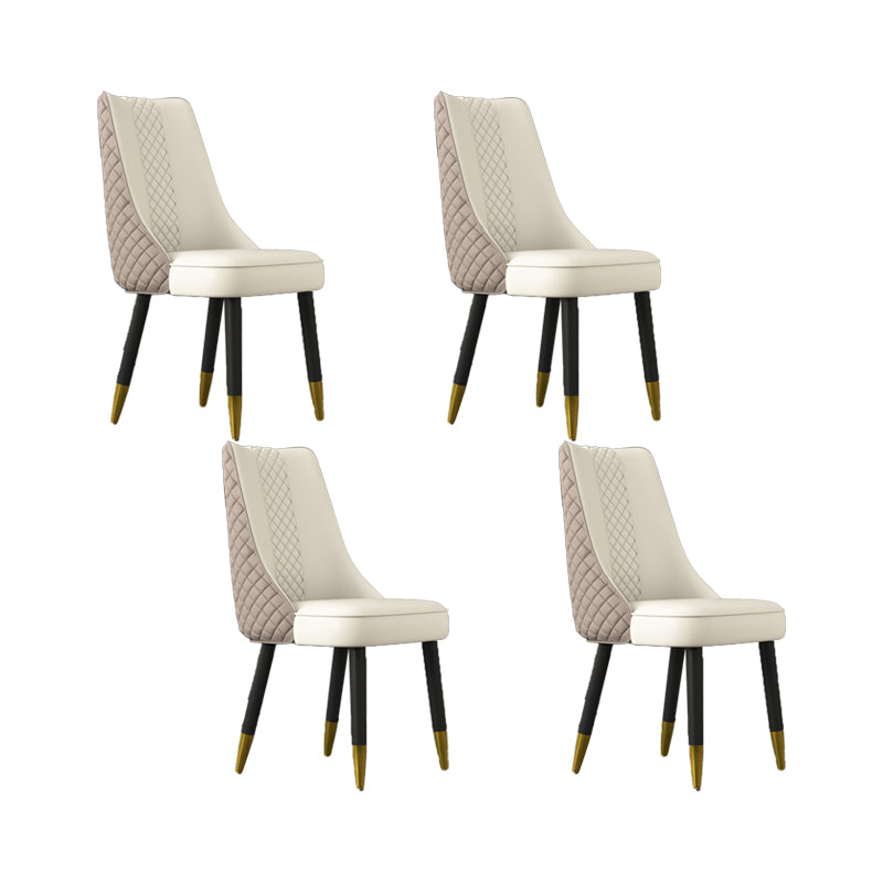 工業スタイルのダイニングチェアフェイクレザーキッチンの椅子と木製の脚