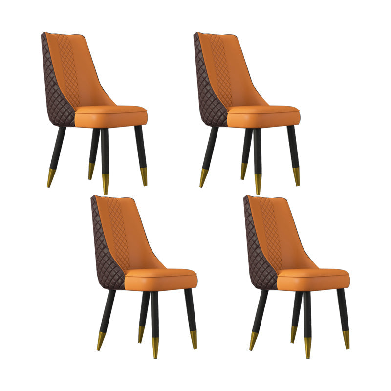 工業スタイルのダイニングチェアフェイクレザーキッチンの椅子と木製の脚