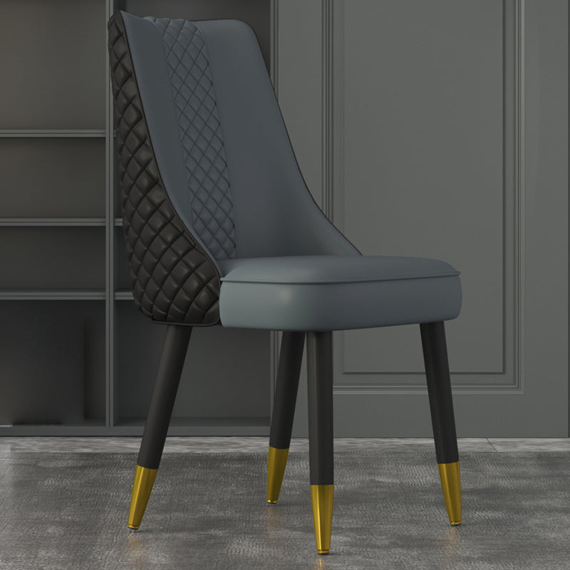 工業スタイルのダイニングチェアフェイクレザーキッチンの椅子と木製の脚