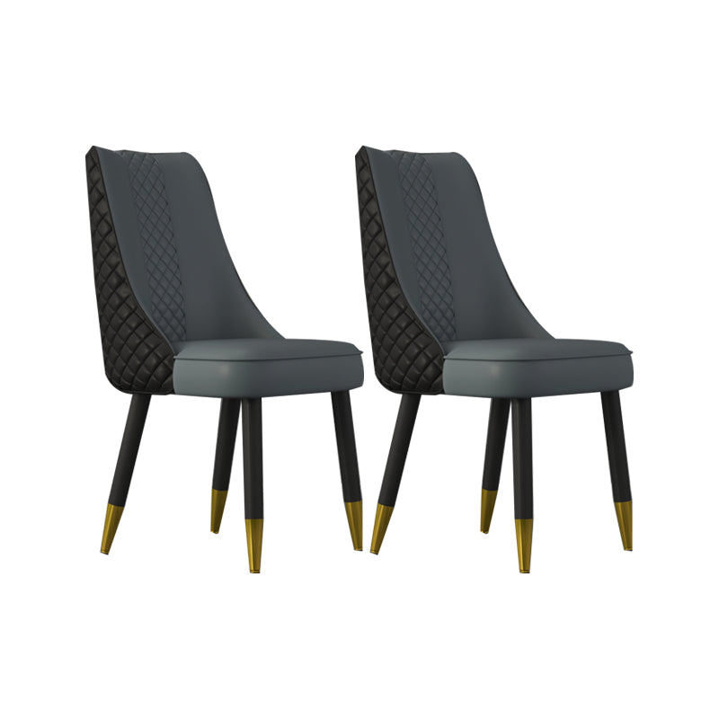 工業スタイルのダイニングチェアフェイクレザーキッチンの椅子と木製の脚